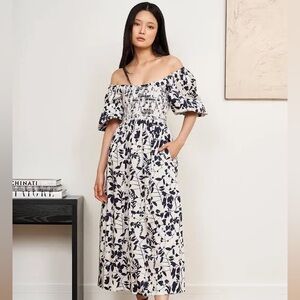 La Ligne Navy and White Floral Daisy Dress (NWOT)